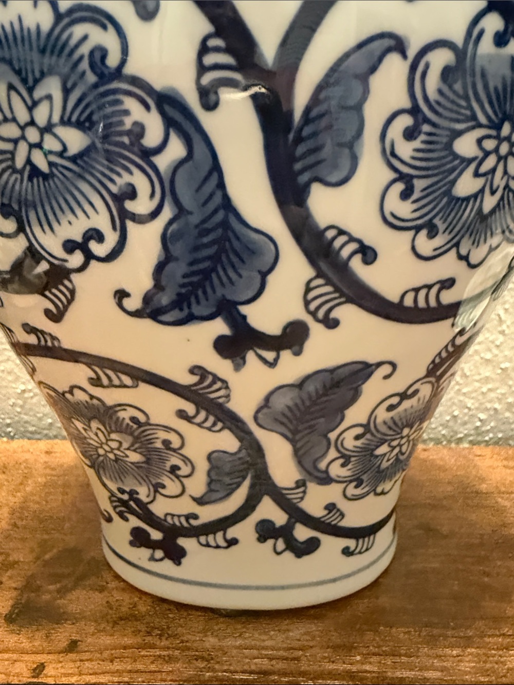 Blue and White Floral Ceramic Vase Approx 11” - Picture 13 of 16